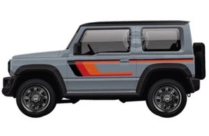 2 PIEZAS Gráficos Carreras Rayas Coche Adhesivo Para Suzuki Jimny Puerta Lateral Calcomanías Vinilo - Imagen 1 de 3