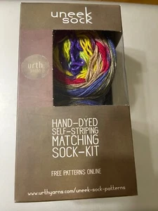 Uneek Sock Kit ~ Self-Striping Sock-Kit ~ Hand-Dyed ~ Multi Jewel Tone Yarn #60 - Picture 1 of 4