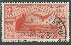 1930 REGNO POSTA AEREA USATO VIRGILIO 1 LIRA - RA11 - Picture 1 of 1