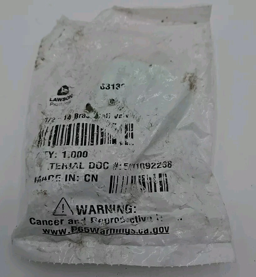 Lawson - 63138 - 1/2" Brass Ball Valve - 1/2-14 - 250 psi