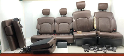 Juego de asientos de cuero Infiniti QX80 2014-2017 con pantalla de TV OEM LIMITADO MARRÓN. Foto 1 de 4