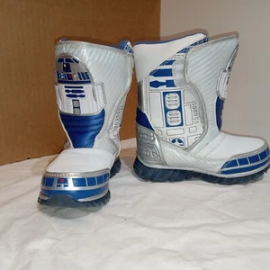 Star Wars R2d2 Light-up Kids Cold Weather Boots - White SIZE 8 - Picture 1 of 18