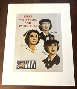 Póster de reclutamiento de la Primera Guerra Mundial Únete a la Marina Servir con orgullo y patriotismo - 16" x 20" - Imagen 1 de 9