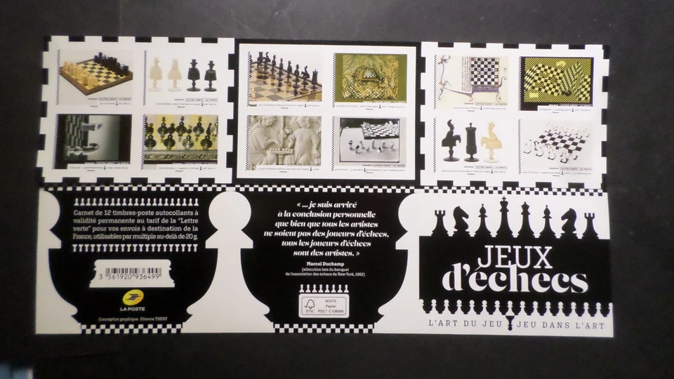 FRANCIA 2021 CUADERNO JUEGOS DE AJEDREZ BC2013 Sellos AUTODHESIVOS Nuevo MNH - Imagen 1 de 1