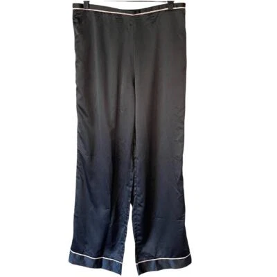 Pantalón de pijama Bluebella Wren satinado negro rosa polvo elevado para mujer M Foto 1 de 4