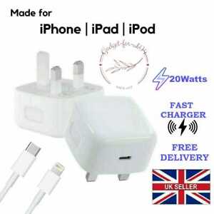Genuine 20W Fast USB-C CE Charger Plug/Data Cable IPhone 12 11 XS Pro Max XR lot