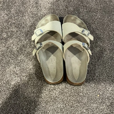 Birkis Birkenstock 凉鞋 9 EU 40 Aziza 滑梯薄荷绿色条纹 — 第 1/4 张图片