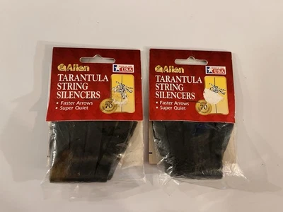2 PAIR ALLEN ARCHERY TRADITIONAL BOW TARANTULA STYLE FLEECE BOWSTRING SILENCERS - Image 1 of 2