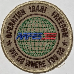 AAFES Operación Libertad Iraquí "WE GO WHERE YOU GO" Parche Desierto 3" Redondo De Colección - Imagen 1 de 3