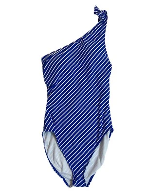 Traje de baño Lauren Ralph Lauren RLL XS de una pieza con un hombro azul a rayas talla 2 Foto 1 de 4