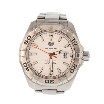 Reloj pulsera Tag Heuer Aquaracer calibre 5 esfera blanca 44 mm acero inoxidable para hombre Foto 1 de 4
