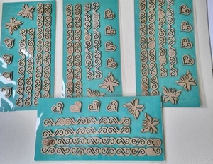 4 x packs paintable thick ornate card borders, hearts, butterfly, scrapbooking, - Picture 1 of 3