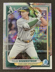 2024 Topps Bowman Chrome Tyler Soderstrom Mojo Refractor RC #15 Athletics - Picture 1 of 2
