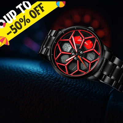 Reloj Hombre Acero Inoxidable Rueda Reloj Lamborghini Cuarzo Impermeable Clásico Foto 1 de 4