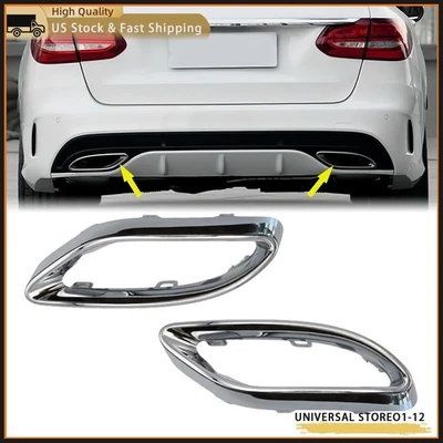 L+R Bumper Trim Chrome For Mercedes-Benz 2019-2022 A220 2018 E400 2021 E350 - Image 1 of 4