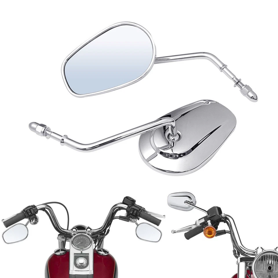 Espejos retrovisores cromados aptos para Harley Davidson Touring Road King Street Glide Foto 1 de 4
