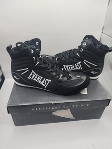Zapatos de Boxeo Everlast Elite Modelo 501. Parte superior alta. Negro/blanco talla 6,5 - Imagen 1 de 8