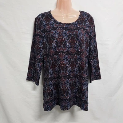 Blusa Top Laura Scott Tejida Ropa de Trabajo Mujer Talla L Negra Informal Foto 1 de 4