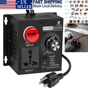 Electric Motor Variable Speed Controller - 120V~220V 15A 4000W AC Motor Speed US - Picture 1 of 9