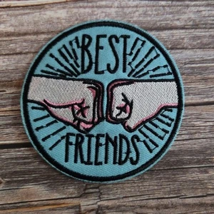 Best Friends Fist Bump Y2k 2000s Friendship Iron On Patch - Picture 1 of 2