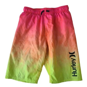 Hurley Boys Phantom Gradiant Swim Board Shorts Trunks Pink Yellow L - Picture 1 of 4