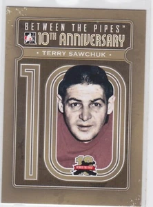 11/12 BETWEEN THE PIPES...TERRY SAWCHUK...10TH ANNIVERSARY..# BTPA-43..RED WINGS - Picture 1 of 1