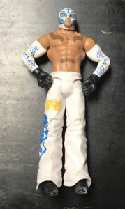 WWE Rey Mysterio Posable Wrestling Action Figure White Pants (2011 Mattel)
