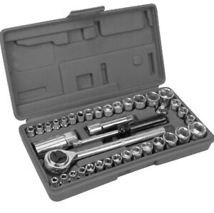 Performance Tool W1173 SAE/Metric 40-Piece Socket 40-pc Set, Silver 