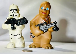 Lot of 2 Disney Star Wars Rubber Figurine Bath Toys: Stormtrooper & Chewbacca  - Picture 1 of 10
