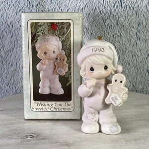 Precious Moments Vintage 1993 Wishing You The Sweetest Christmas Ornament W47 - Picture 1 of 8