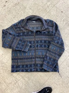 Suéter Columbia para hombre XL gris azul cremallera completa logotipo de lana exterior - Imagen 1 de 10