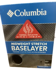 NWT MEN'S COLUMBIA MIDWEIGHT STRETCH THERMAL REFLECTIVE WARMTH BLACK TIGHT $55 - Picture 1 of 6