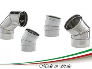 CANNA FUMARIA CURVA A 15/30/45/90° IN ACCIAIO INOX 316 E 304 PARETE SEMPLICE - Photo 1/9