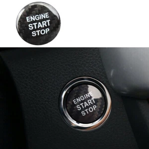 Para Toyota Venza 2021-2023 borde del interruptor de encendido de arranque y parada de fibra de carbono - Imagen 1 de 5
