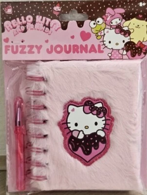Hello Kitty Valentine Fuzzy Pink Diary Journal With Pen Valentine’s Day New - Image 1 of 3