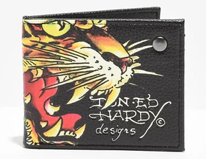 Ed Hardy Men's Tiger Bifold Black Wallet - Picture 1 of 4