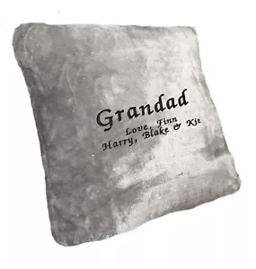 Personalised Embroidered Crushed Velvet / Mink fleece Cushion Pillow Pillowcase - Picture 1 of 9