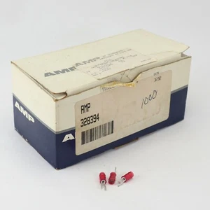 1000 AMP 328394 Terminals Spade Nylon 22-16 AWG #2 Stud Crimp Insulated Red Cu - Picture 1 of 8