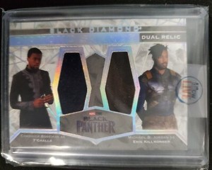 2021 Marvel Black Diamond Shard UD Chadwick Boseman Michael B Dual Relic