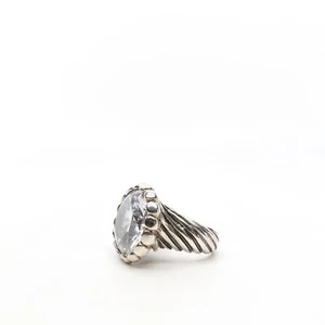 Anillo King Baby Studio Patrón Torcido con 17 mm Cz Plata .925 Talla 7 - Imagen 1 de 9