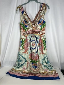 Anthropologie Größe 2 gebunden Acionna Seidenkleid Collette Dinnigan gebraucht, in einwandfreiem Zustand auffällig hell - Bild 1 von 18