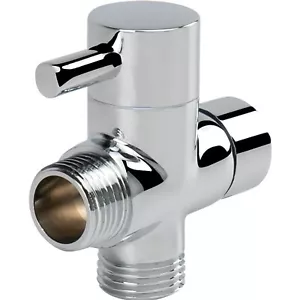 Solid Brass G1/2" 3-Way Shower Diverter Valve - Chrome Finish for Optimal Flow - Picture 1 of 1