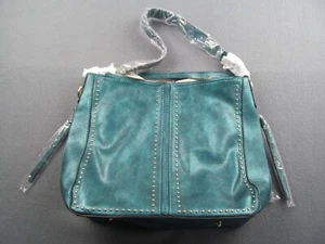 Montana West türkis verdeckte Tragetasche Beuteltasche Handtasche Tasche Nieten Quaste - Bild 1 von 6