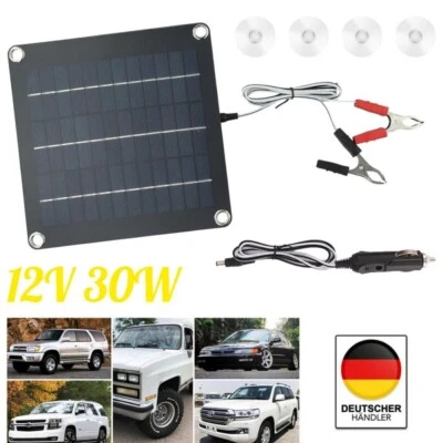 30W Solarpanel 12V Solar Ladegerät Autobatterie Erhaltungsladegerät für Caravan - Bild 1 von 4