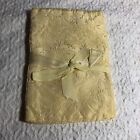 vintage yellow satin embroidered bi fold jewelry pouch