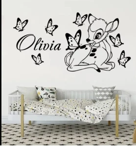 36” XLarge Bambi deer STICKERS KIDS WALL ART BEDROOM NAME BABY ROOM Disney - Picture 1 of 1