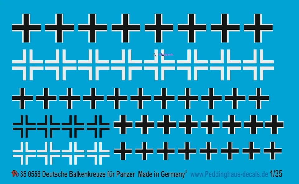 Peddinghaus-Decals 1/35 0558 Balkenkreuze für Wehrmachts - Fahrzeuge
