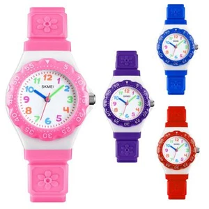 Skmei Kids Boys Girls Children First Watch Easy Tell Time Learning 4 Colours - Picture 1 of 28