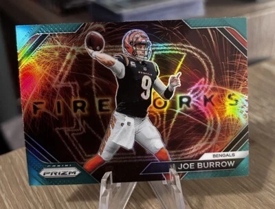 2023 Prizm Joe Burrow Fireworks Green Prizm #F-8 Bengals - Image 1 of 2