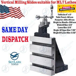 Deslizador vertical de fresado de base fija 4"" x 5"" para Myford serie ML7 y otros torno - Imagen 1 de 7